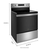 Whirlpool 30-in Glass Top 5 burners 5.3-cu ft Air Fry Convection Oven Freestanding Electric Range ( Fingerprint Resistant Stainless Steel )