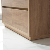 Vinnova Huesca 48-in North American Oak Finish Single Sink Bathroom Vanity. Cab Only