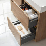 Vinnova Huesca 48-in North American Oak Finish Single Sink Bathroom Vanity. Cab Only