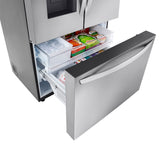 LG Counter-depth MAX 25.5-cu ft Smart French Door Refrigerator with Dual Ice Maker, Water and Ice Dispenser (Fingerprint Resistant) ENERGY STAR