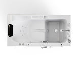 Project Source 29.53-in x 59.84-in White Acrylic Walk-In Whirlpool Tub with Faucet, Hand Shower and Drain (Right Drain)