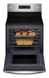 Whirlpool 30-in Glass Top 5 burners 5.3-cu ft Air Fry Convection Oven Freestanding Electric Range ( Fingerprint Resistant Stainless Steel )