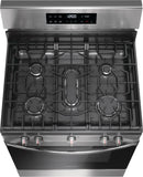 Frigidaire 30-in 5 Burners 5.1-cu ft Steam Cleaning Freestanding Natural Gas Range (Fingerprint Resistant Stainless Steel)
