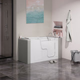 Project Source 29.53-in x 59.84-in White Acrylic Walk-In Whirlpool Tub with Faucet, Hand Shower and Drain (Right Drain)