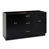 ARIEL Hamlet 60-in Black Bathroom Vanity Base Cabinet without Top