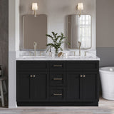ARIEL Hamlet 60-in Black Bathroom Vanity Base Cabinet without Top