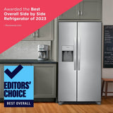 Frigidaire 25.6-cu ft Side-by-Side Refrigerator with Ice Maker, Water and Ice Dispenser (Fingerprint Resistant Stainless Steel) ENERGY STAR