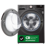 LG TurboWash 360 4.5-cu ft High Efficiency Stackable Steam Cycle Smart Front-Load Washer (Black Steel) ENERGY STAR