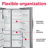 Frigidaire Gallery 25.6-cu ft Side-by-Side Refrigerator with Ice Maker, Water and Ice Dispenser (Fingerprint Resistant Stainless Steel) ENERGY STAR