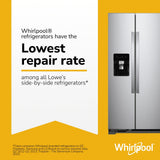 Whirlpool 24.6-cu ft Side-by-Side Refrigerator with Ice Maker ,Water and Ice Dispenser ( Fingerprint Resistant Stainless Steel )