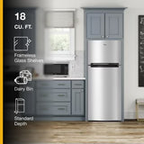Whirlpool Flexible Storage Bin 17.6-cu ft Top-Freezer Refrigerator (White)
