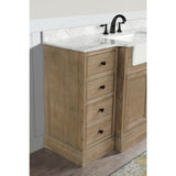 Kelly 60 in. Single Bath Vanity in Weathered Fir with Marble Vanity Top in Carrara White with Farmhouse Basin