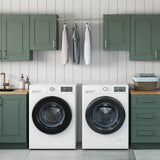 Greenwich Aspen Green 23 in. H x 58 in. W x 12 in. D Plywood Laundry Room Wall Cabinet and Pole ext. 76 in. w/ 2 Shelves