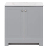 30.25 in. W x 18.75 in. D x 32.89 in. H Bath Vanity in Pearl Gray with White Cultured Marble Vanity Top