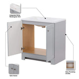 30.25 in. W x 18.75 in. D x 32.89 in. H Bath Vanity in Pearl Gray with White Cultured Marble Vanity Top