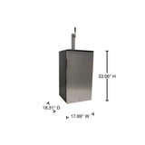 Single Tap 18 in. 1/6 Barrel Beer Keg Dispenser in Stainless Steel