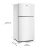 Whirlpool 19.3-cu ft Standard-Depth 30-in Wide Top-Freezer Refrigerator ( White ) Garage Ready ENERGY