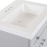 Everdean 25 in. W x 19 in. D x 34 in. H Single Sink Bath Vanity in Pearl Gray with White Cultured Marble Top