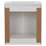 Glacier Bay Everdean 31 in. W x 19 in. D x 34 in. H Single Sink Freestanding Bath Vanity in White with White Cultured Marble Top