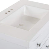 Glacier Bay Everdean 31 in. W x 19 in. D x 34 in. H Single Sink Freestanding Bath Vanity in White with White Cultured Marble Top