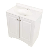 30.5 in. W x 18.69 in. D x 35.86 in. H Bath Vanity in White with Cultured Marble Vanity Top in White with White Basin