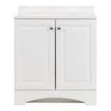 30.5 in. W x 18.69 in. D x 35.86 in. H Bath Vanity in White with Cultured Marble Vanity Top in White with White Basin
