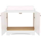 36.5 in. W x 18.68 in. D x 35.36 in. H Bath Vanity in White with Cultured Marble Vanity Top in White with White Basin