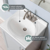 19 in. Single Sink Pearl Gray Bath Vanity with White Cultured Marble Top (Assembled)