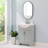 Weldon 25 in. Single Sink Pearl Gray Bath Vanity with White Cultured Marble Top (Assembled)