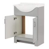 Weldon 25 in. Single Sink Pearl Gray Bath Vanity with White Cultured Marble Top (Assembled)