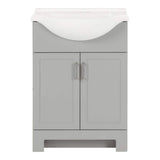 Weldon 25 in. Single Sink Pearl Gray Bath Vanity with White Cultured Marble Top (Assembled)