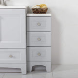 Delridge 12 in. Single Sink Pearl Gray Bath Vanity with White Cultured Marble Top (Assembled)