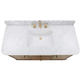 Collette 48 in. Single Sink Cinnamon Oak Bath Vanity with White Carrara Marble Top (Assembled)