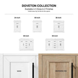 Home Decorators Collection Doveton 24 in. Single Sink Freestanding White Bath Vanity with White Engineered Marble Top (Fully Assembled)