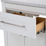 Clady 25 in. Single Sink White Bath Vanity with Silver Ash Cultured Marble Top (Assembled)