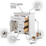 Clady 30.5 in. W x 18.8 in. D x 35.4 in. H Freestanding Bath Vanity in White with Silver Ash Cultured Marble Top