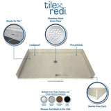 Redi Free 34 in. x 48 in. Barrier Free Shower Base with Center Drain and Polished Chrome Drain Plate